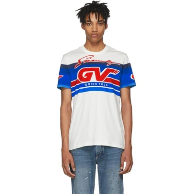 Shop Givenchy White 'gv World Tour' Jersey T-shirt In 101 Natural