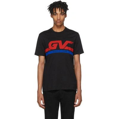 Shop Givenchy Black Gv World Tour Jersey T-shirt In 001 Black