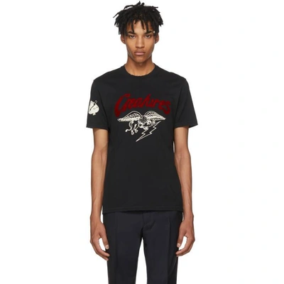 Shop Givenchy Black Creatures Jersey T-shirt In 001 Black
