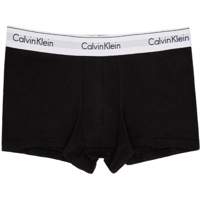Shop Calvin Klein Underwear Two-pack Black Low-rise Trunk Boxer Briefs In 001 Black