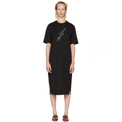 Shop Givenchy Black Lightning Bolt World Tour T-shirt Dress In 001 Black