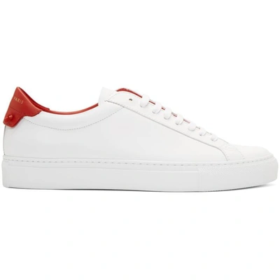 Shop Givenchy White And Red Urban Street Sneakers