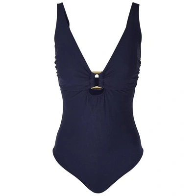 Shop Heidi Klein Body Navy Ruched Swimsuit D-g
