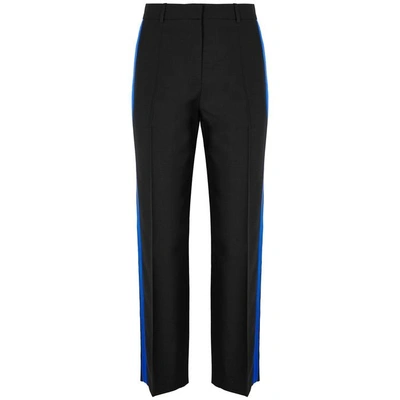 Shop Givenchy Black Mohair And Wool-blend Tuxedo Trousers