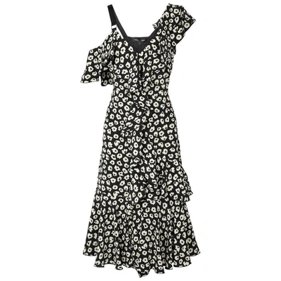 Shop Proenza Schouler Floral Ruffle-trimmed Silk Dress