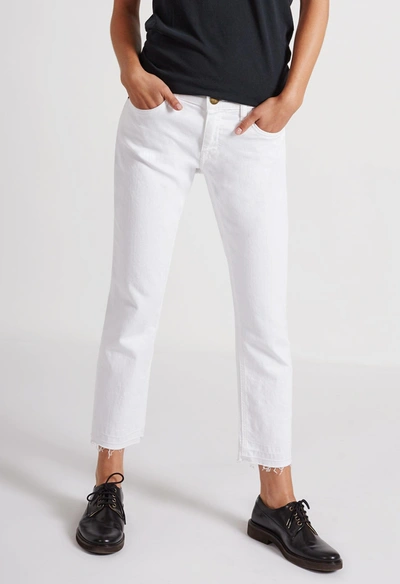 Shop Current Elliott The Cropped Straight In Sugar W-released Hem