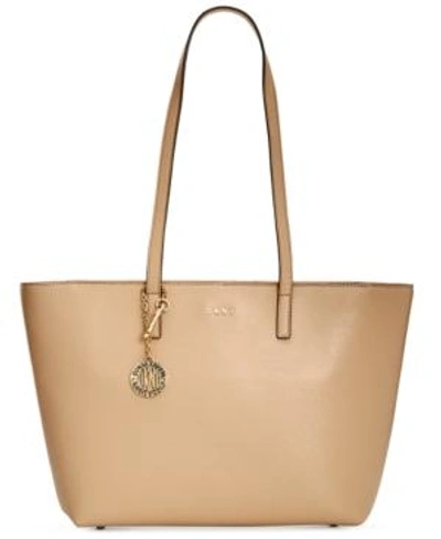 Shop Dkny Bryant Large Tote, Created For Macy's In Egg Nog/gold