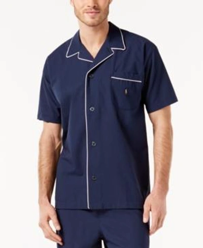 Shop Polo Ralph Lauren Men's Cotton Pajama Shirt In Navy