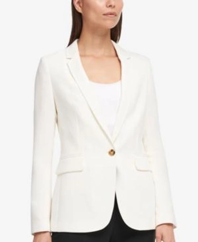 Shop Dkny One-button Blazer, Created For Macy's In White