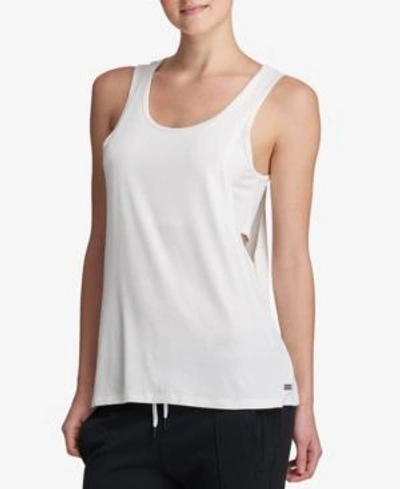 Shop Dkny Sport Ribbed Tank Top In White