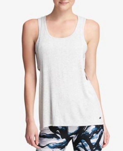 Shop Dkny Sport Ribbed Tank Top In Optic Heather