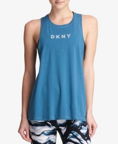 Shop Dkny Sport Logo Tank Top In Ocean