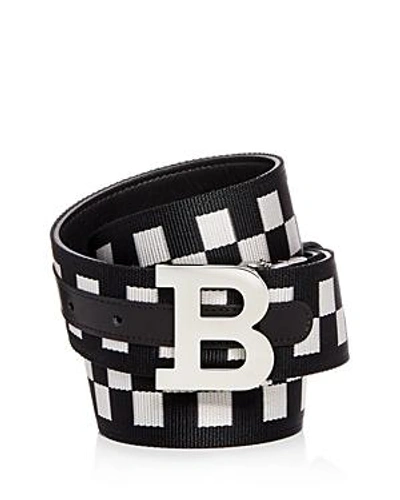Shop Bally Men's Check & Leather Reversible Belt In Black