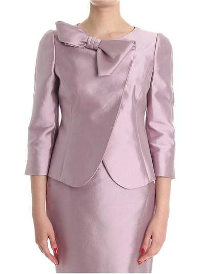 Shop Emporio Armani Cotton Blend Jacket In Lilac