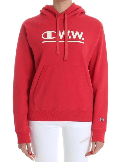 Shop Champion Cotton Blend Sweatshirt In Red