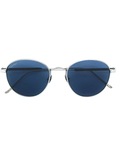 Shop Cartier C De  Round-frame Sunglasses In Metallic