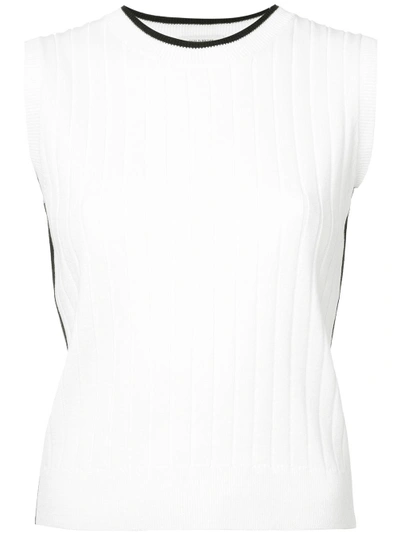 Shop Guild Prime Colour-block Sleeveless Top - Weiss In White