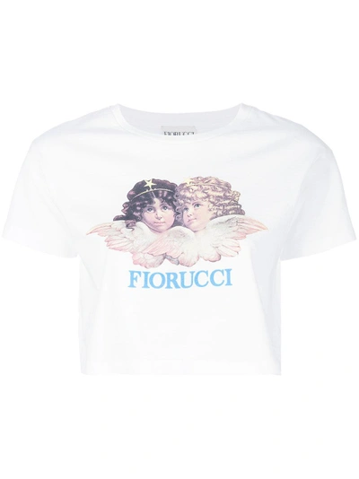 Shop Fiorucci Vintage Angels Print Cropped T-shirt