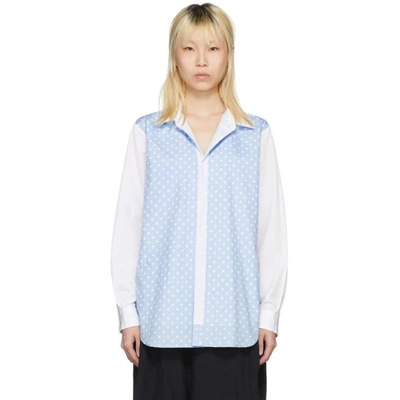 Shop Comme Des Garçons Homme Deux Comme Des Garcons Homme Plus White Polka Dot Underlay Shirt In 1 Wht/blue/