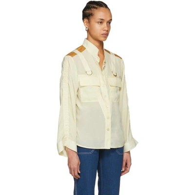 Shop Chloé Beige Patch Pocket D-ring Shirt In 24u Butterc