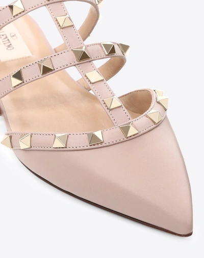 Shop Valentino Garavani Rockstud Calfskin Mule In Poudre