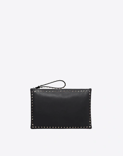 Shop Valentino Rockstud Clutch In Black