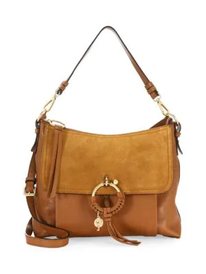 See By ChloÉ Leather And Suede Joan Shoulder Bag In Caramello | ModeSens