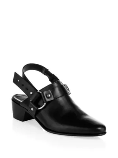 Shop Pierre Hardy Reno Leather Slingback Mules In Black