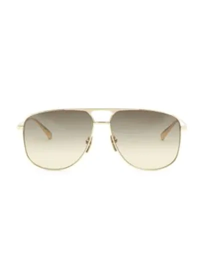 Shop Gucci 60mm Navigator Sunglasses In Gold
