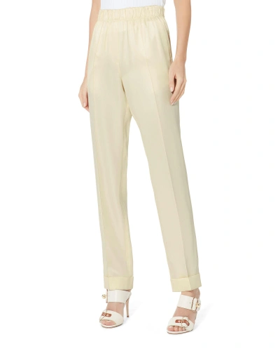 Shop Helmut Lang Ivory Pull-on Suiting Pants