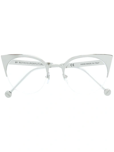 Shop Retrosuperfuture Cat Eye Glasses - Metallic