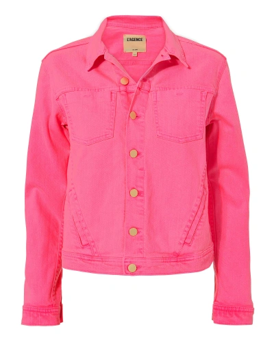 Shop L Agence Celine Pink Denim Jacket
