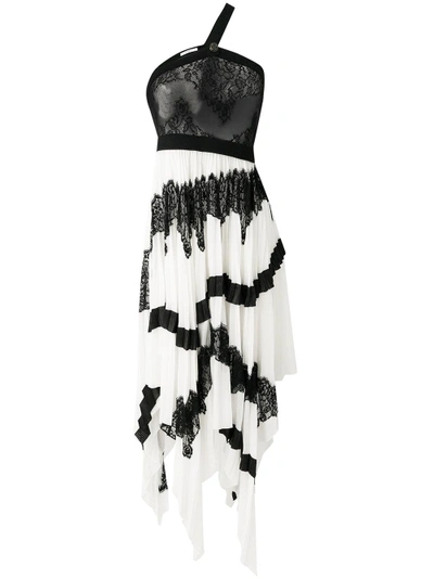 Shop Givenchy Long Pleated Asymmetric Dress - Black