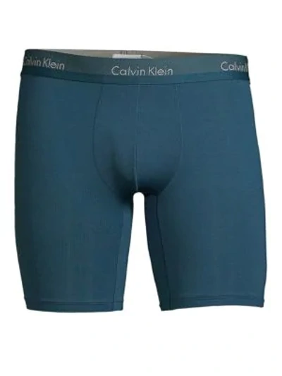 Shop Calvin Klein Underwear Men's Logo Stretch Boxer Briefs In Blue