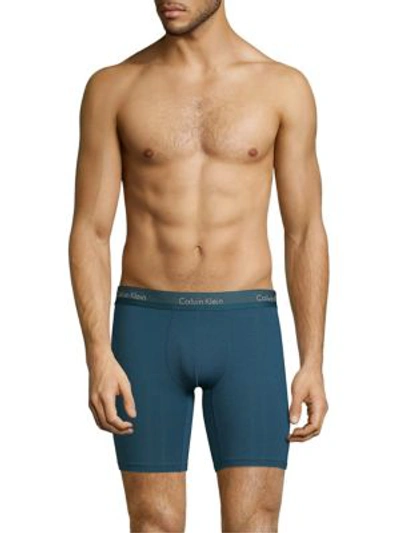Shop Calvin Klein Underwear Men's Logo Stretch Boxer Briefs In Blue