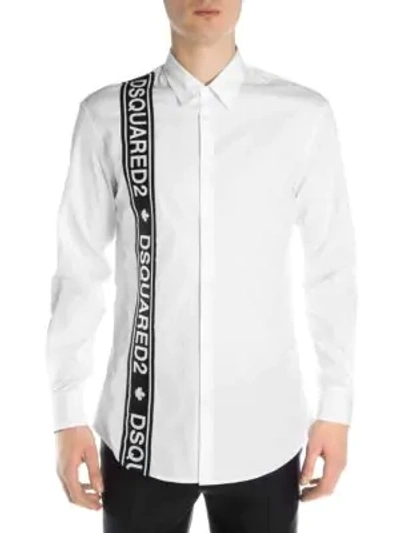 Shop Dsquared2 Cotton Poplin Button-down Shirt In White