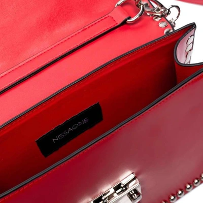 Shop Nissa Leather Bag With Sparkling Details