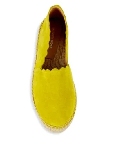 Shop Saks Fifth Avenue Marigold Suede Scallop Espadrilles In Cognac