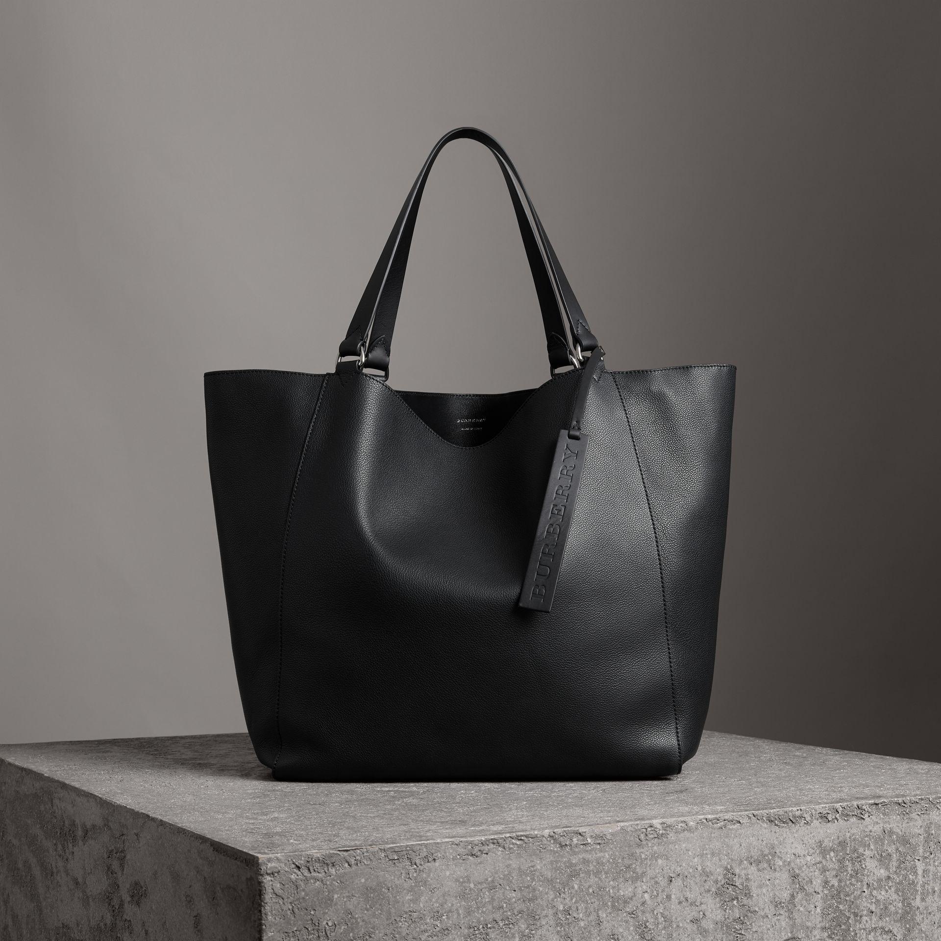 burberry large embossed leather tote