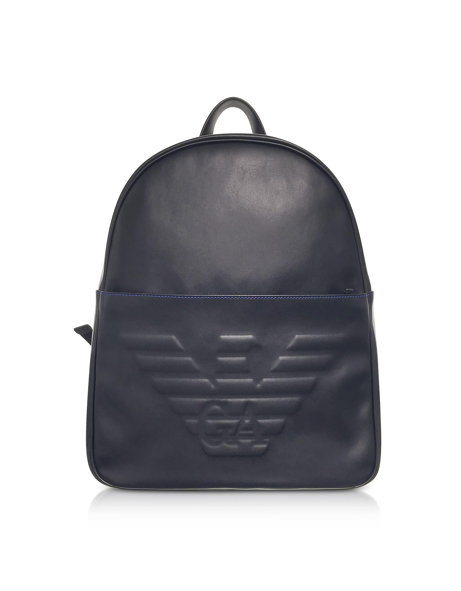 armani leather backpack mens