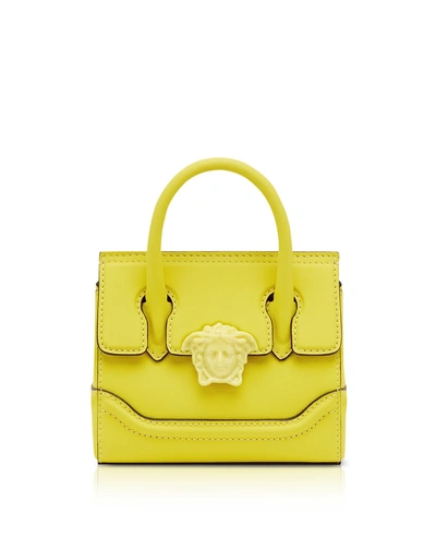 Shop Versace Lemon Leather Palazzo Empire Mini Handbag