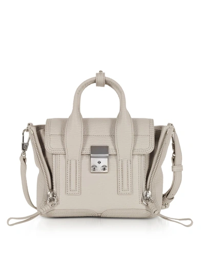 Shop 3.1 Phillip Lim / フィリップ リム Feather Leather Pashli Mini Satchel Bag In Light Gray