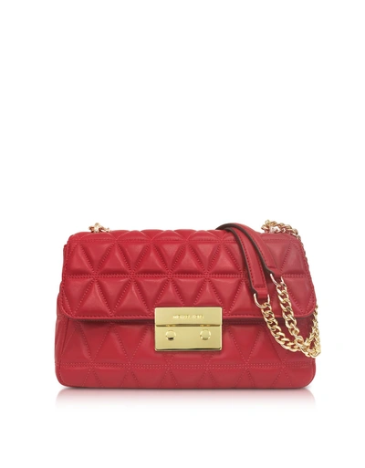Shop Michael Kors Bright Red Sloan Large Quilted-leather Shoulder Bag