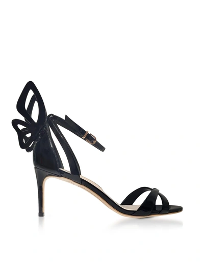 Shop Sophia Webster Black Patent Leather Madame Chiara Mid-heel Sandals
