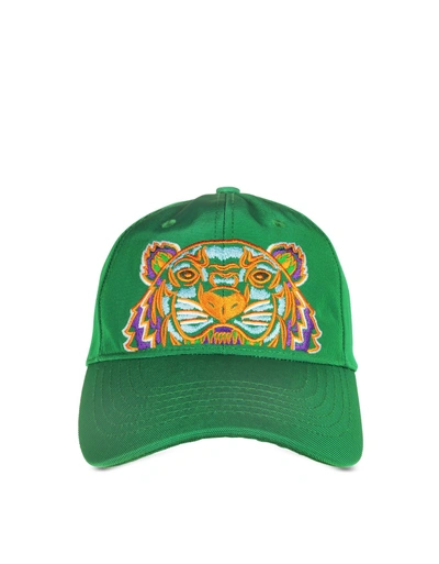 Shop Kenzo Grass Green Canvas Tiger Baseball Cap