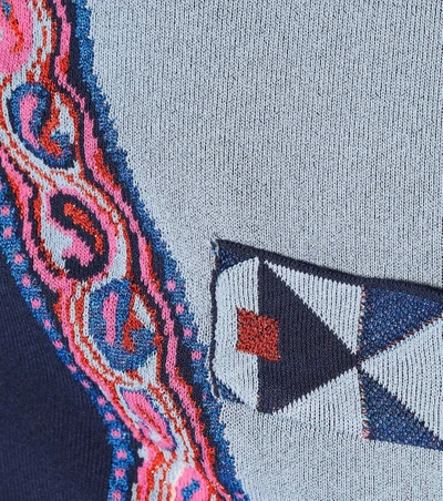 Shop Etro Paisley Jacquard Knit Jacket In Blue