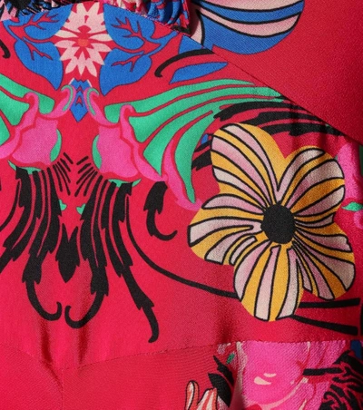 Shop Etro Floral-printed Silk Dress In Multicoloured