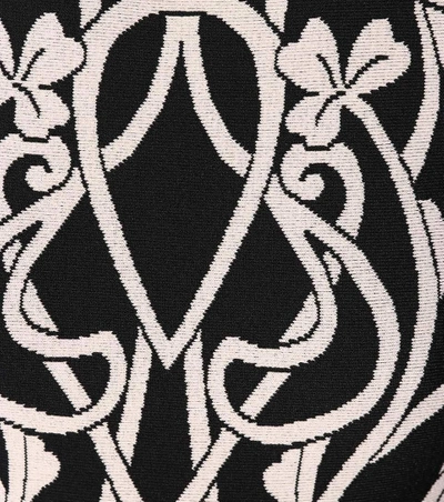 Shop Alexander Mcqueen Floral Knit Dress In Black