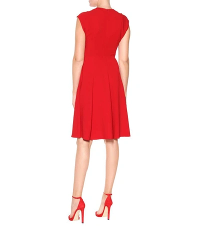 Shop Stella Mccartney Lace-up Crêpe Dress In Red