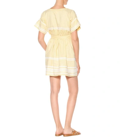 Shop Lisa Marie Fernandez Fiesta Linen Dress In Yellow